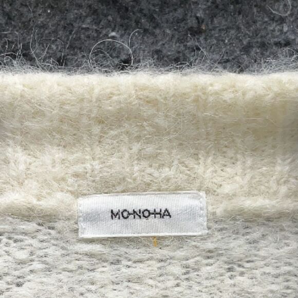 MO-NA-HA Sweater I Size Small Medium I Alpaca Mock Neck Quiet Luxury Soft Ivory - Picture 6 of 6